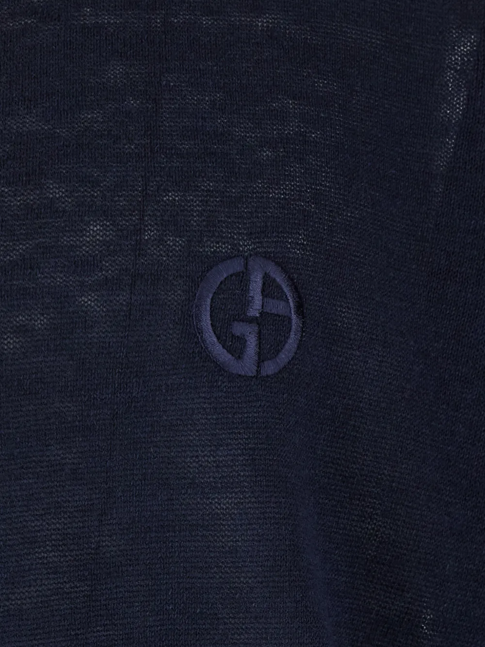 Giorgio Armani Piqué T-shirt met borduurwerk Blauw
