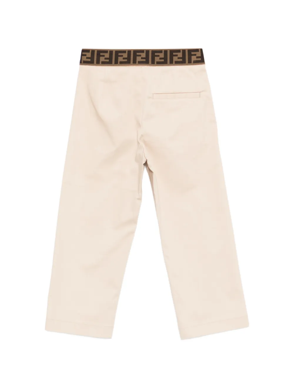 Fendi Kids Broek met logoband Beige