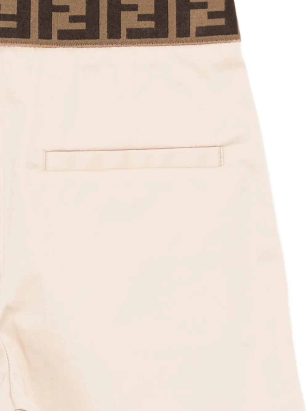 Fendi Kids Broek met logoband Beige