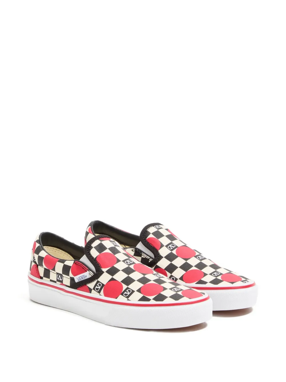 Valentino Garavani x Vans VLogo geruite slip-on sneakers Wit