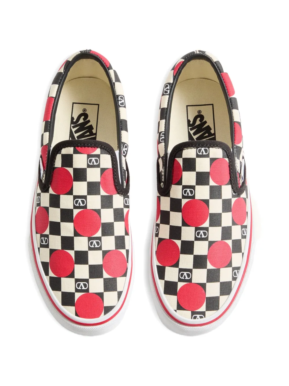 Valentino Garavani x Vans VLogo geruite slip-on sneakers Wit