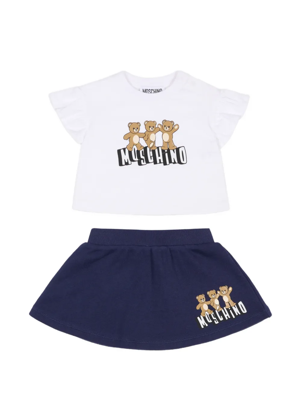 Moschino Kids ruffled skirt set - Bianco