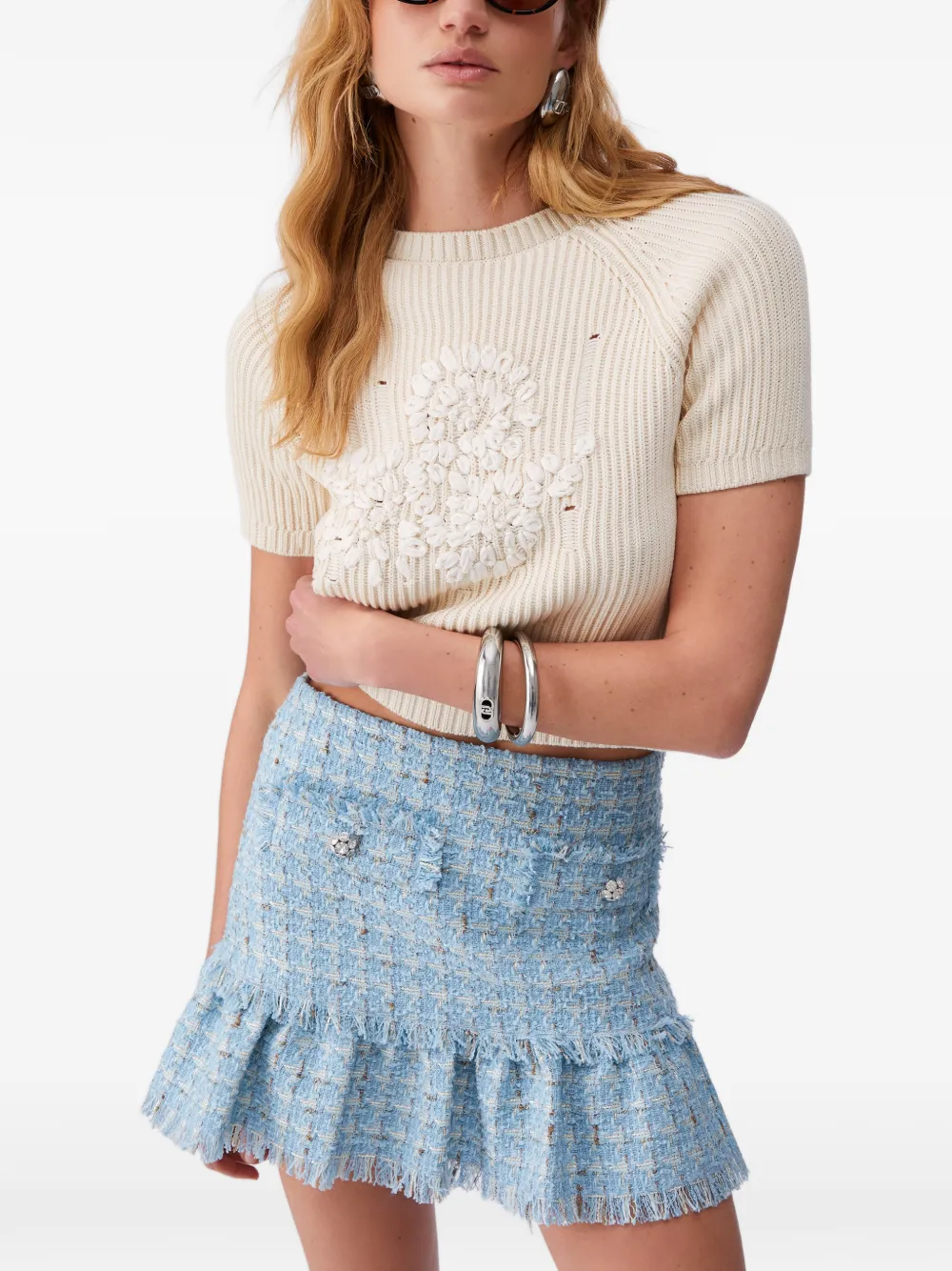 Raffia-Embroidered Sweater