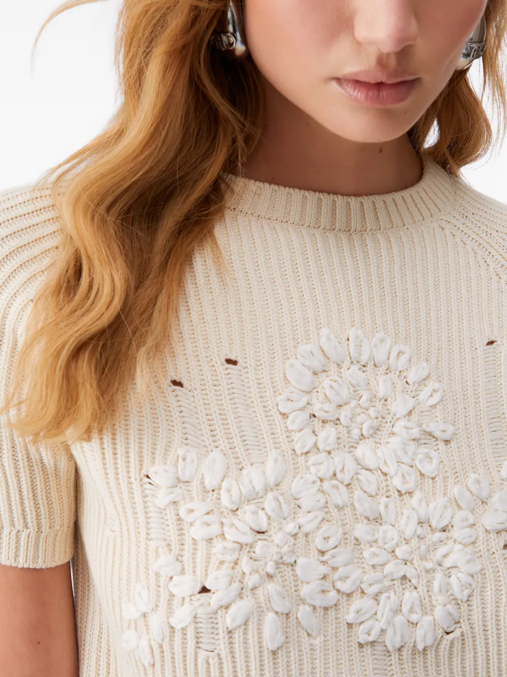 Raffia-Embroidered Sweater