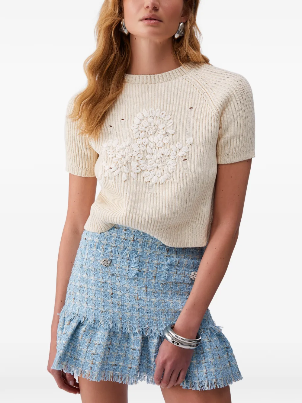 Raffia-Embroidered Sweater