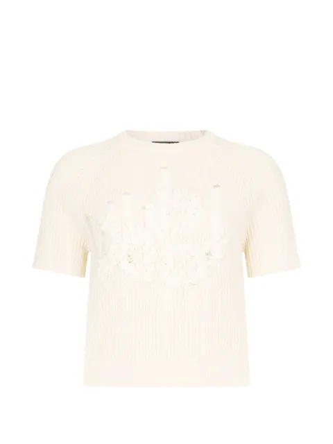 LIU JO raffia-embroidered sweater