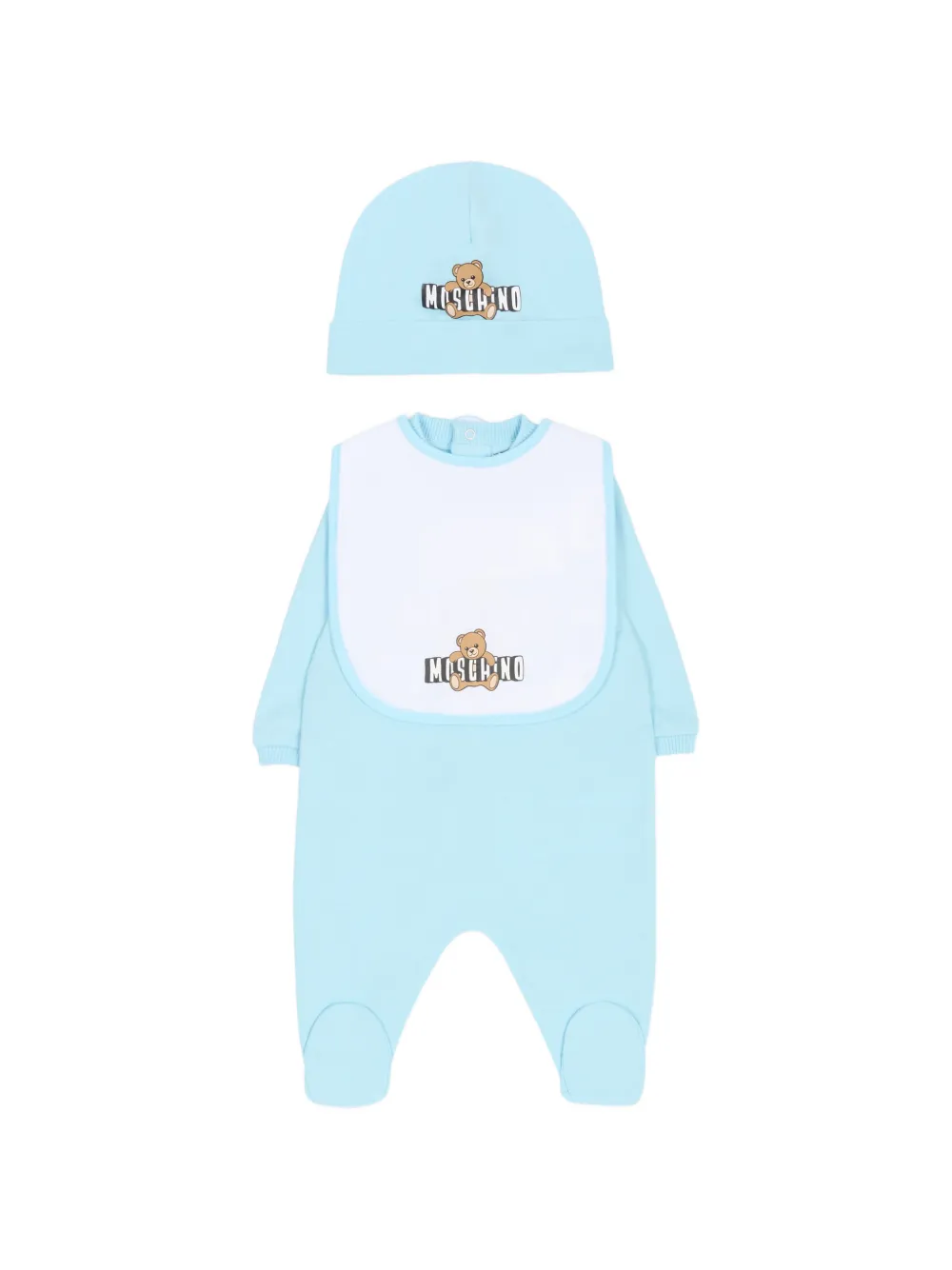 Moschino Kids logo-print babygrow set - Blau