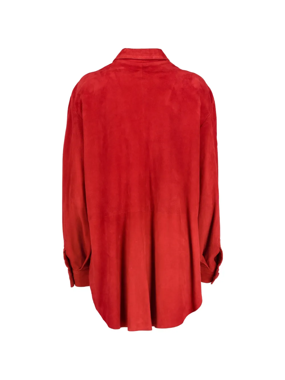  Mondrian Suede Button Jacket - Red 