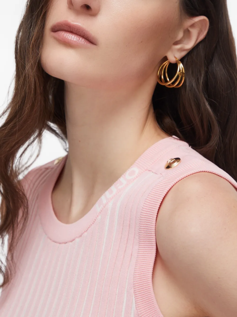LIU JO Tweekleurige geribbelde tanktop Roze