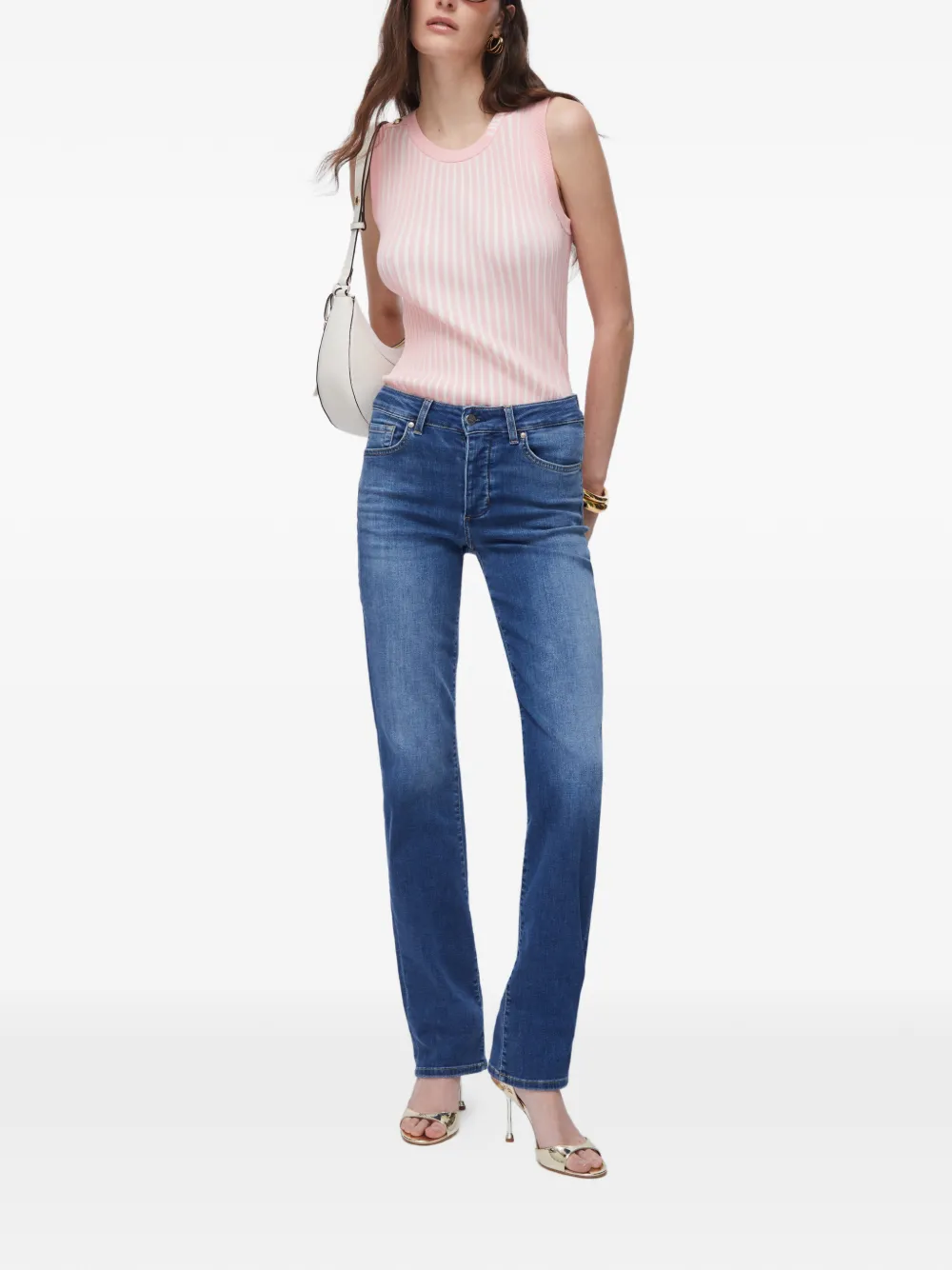 LIU JO Tweekleurige geribbelde tanktop Roze