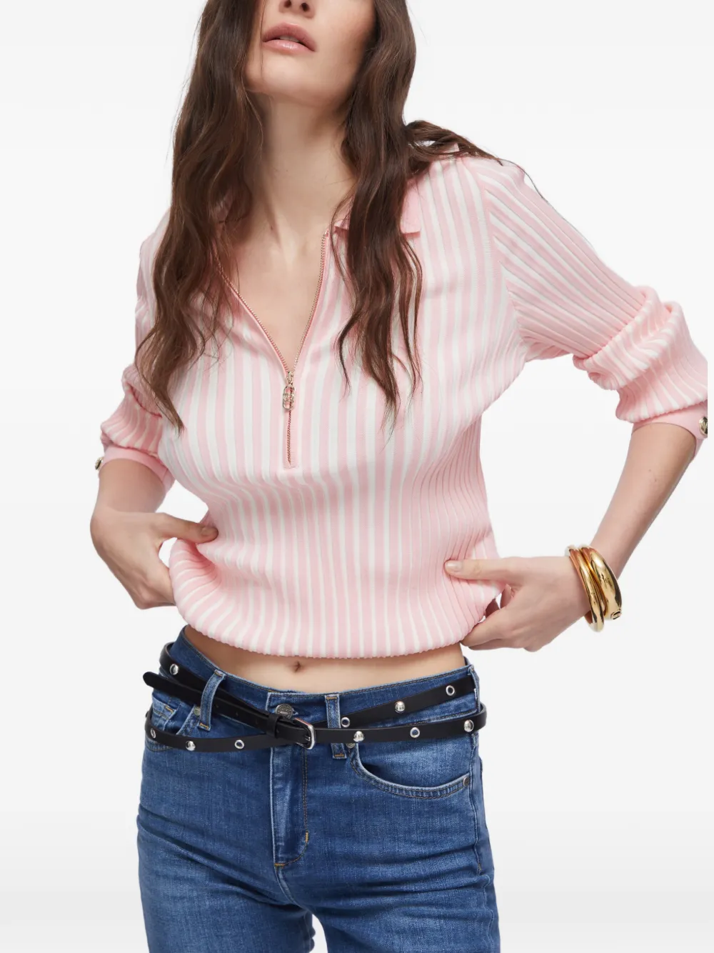 Ribbed Zipped Sweater