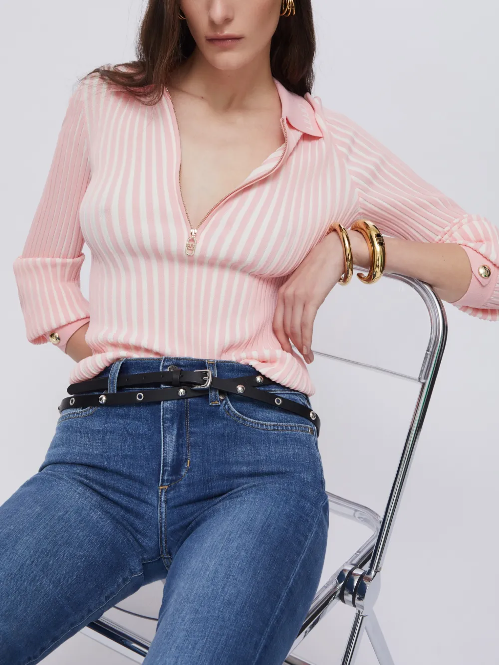 Ribbed Zipped Sweater