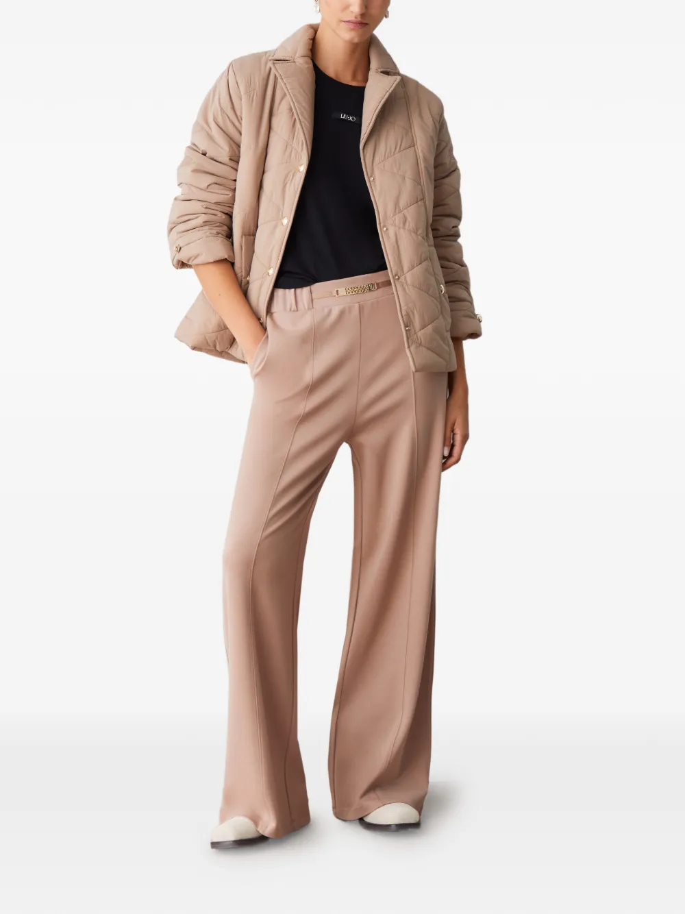  Liu Jo Quilted Belted Jacket - Neutrals 