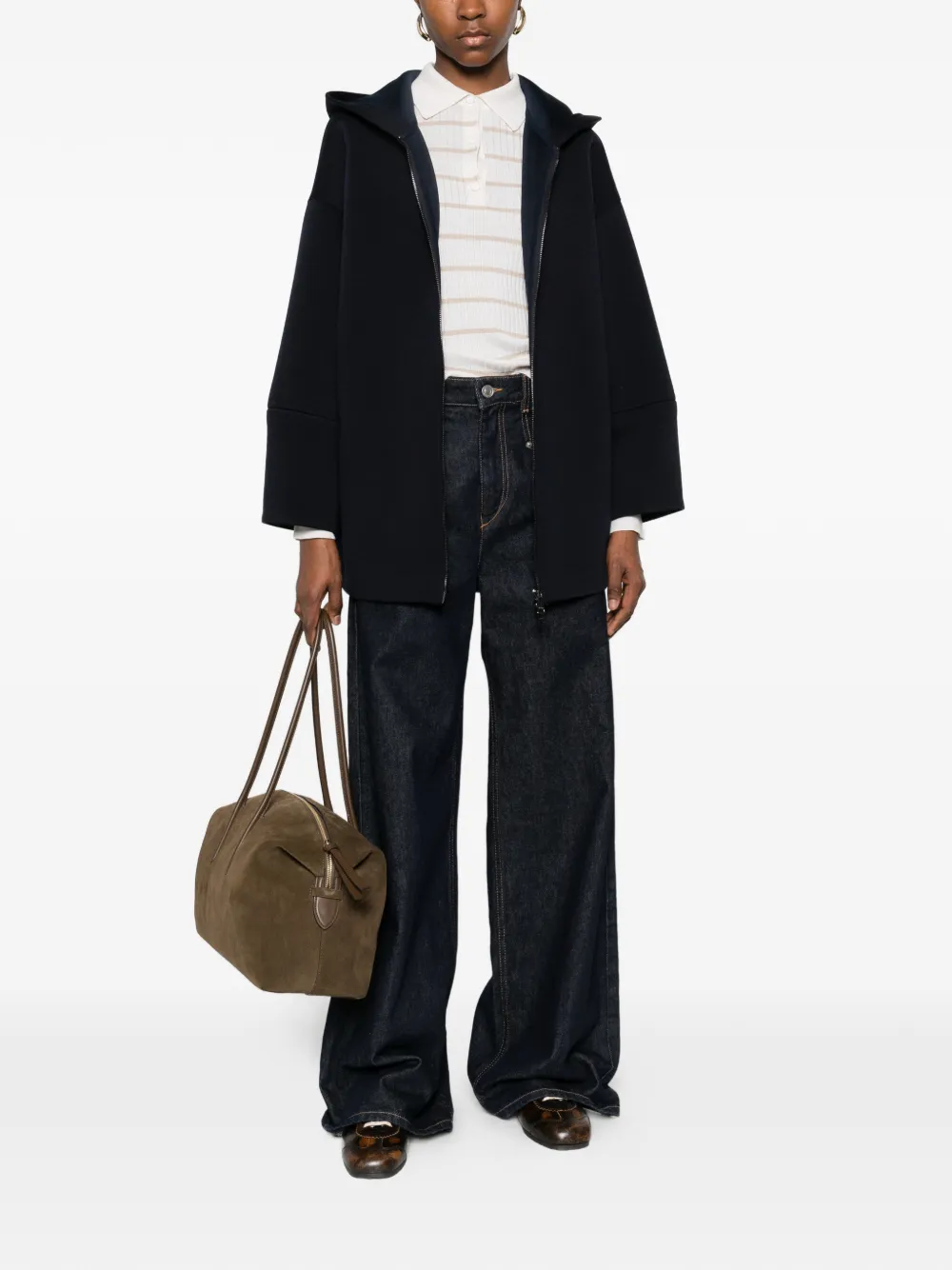 Max Mara Hoodie met rits Blauw