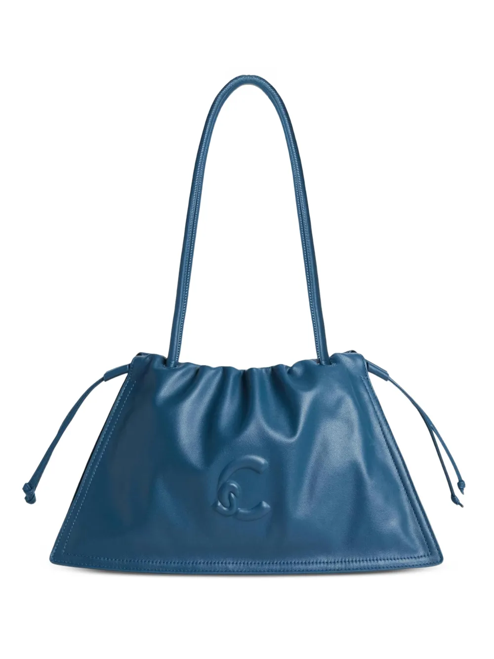 Coccinelle Borsa a spalla Dulse media con logo goffrato - Blu