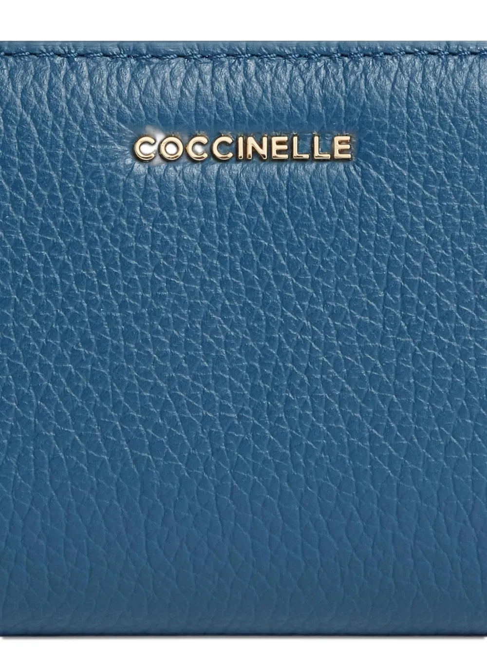 Coccinelle Leren portemonnee met logo-applicatie Blauw