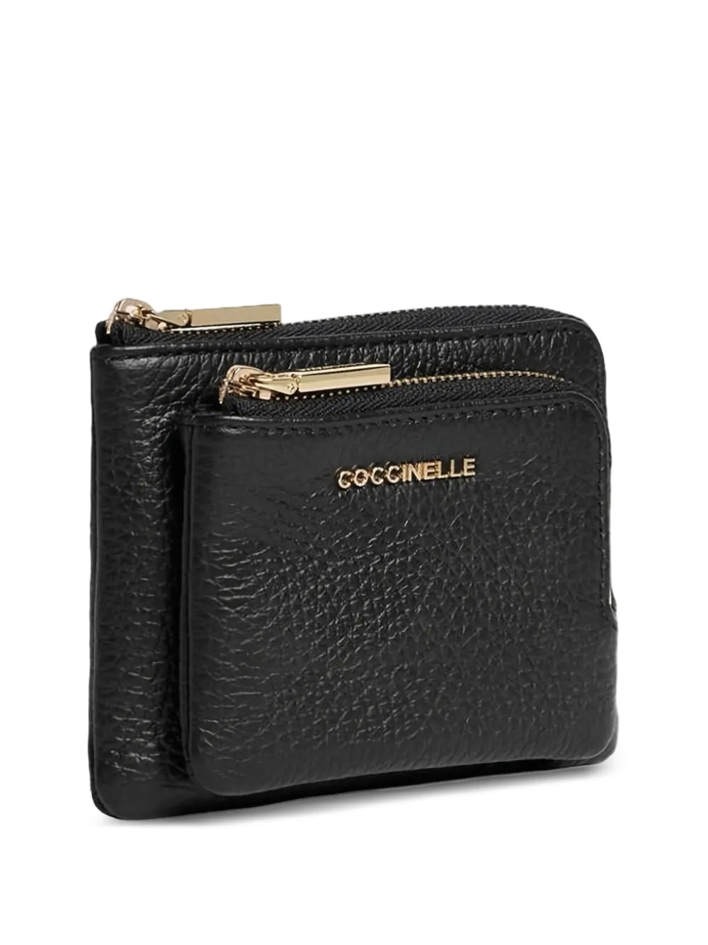 Coccinelle Leren portemonnee met logo-applicatie Zwart