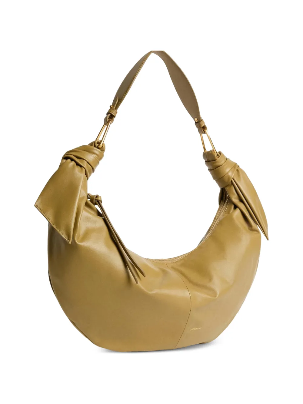 Coccinelle Furoshiki grote schoudertas met geknoopt detail Beige