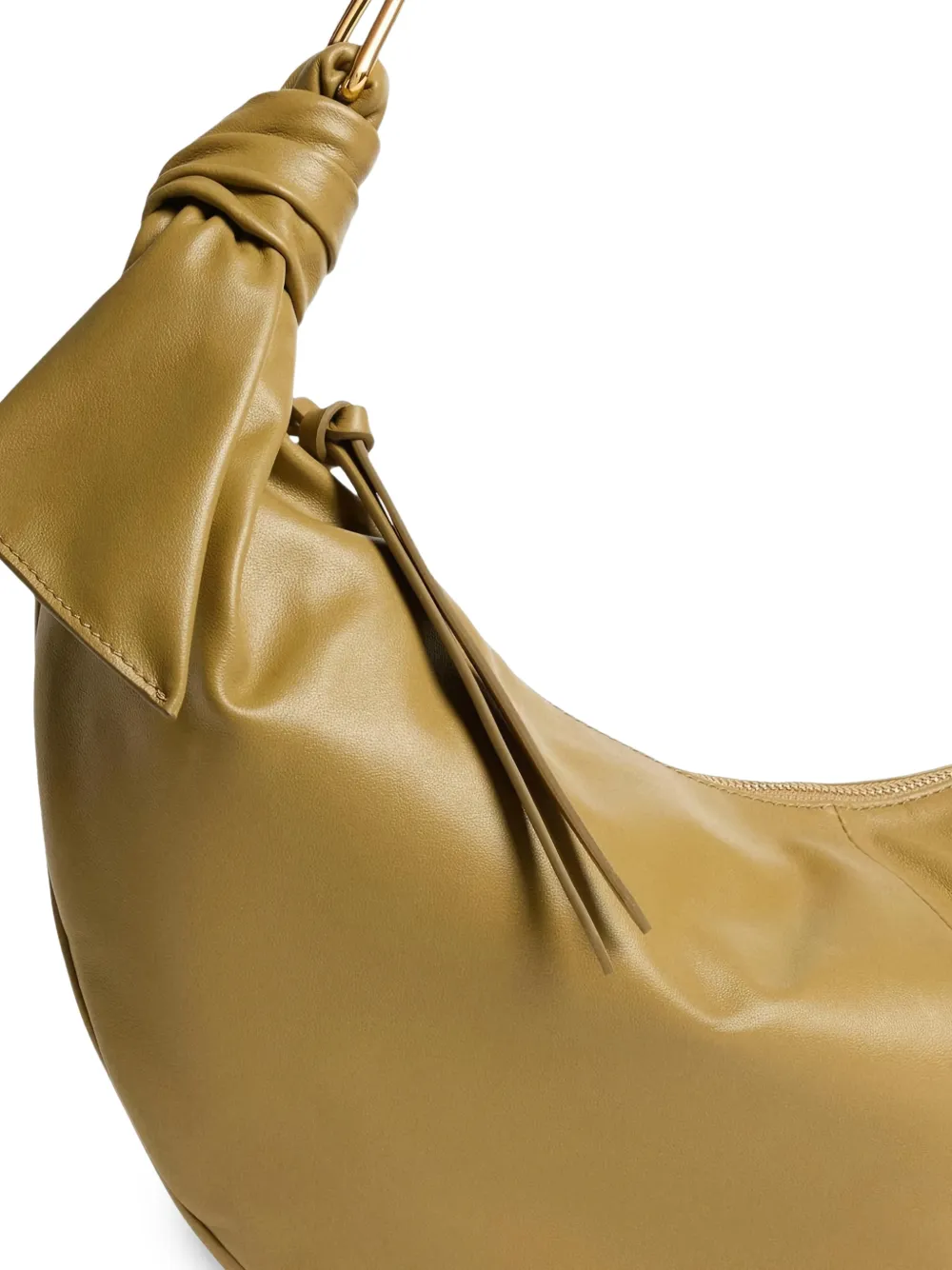 Coccinelle Furoshiki grote schoudertas met geknoopt detail Beige
