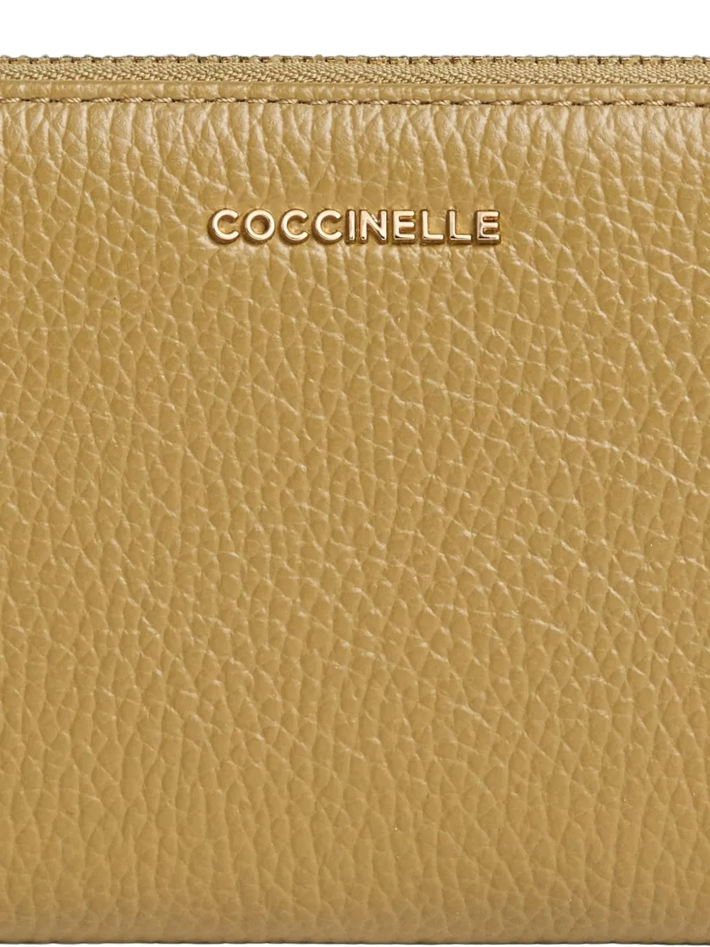 Coccinelle Metallic mini tas met rits Beige