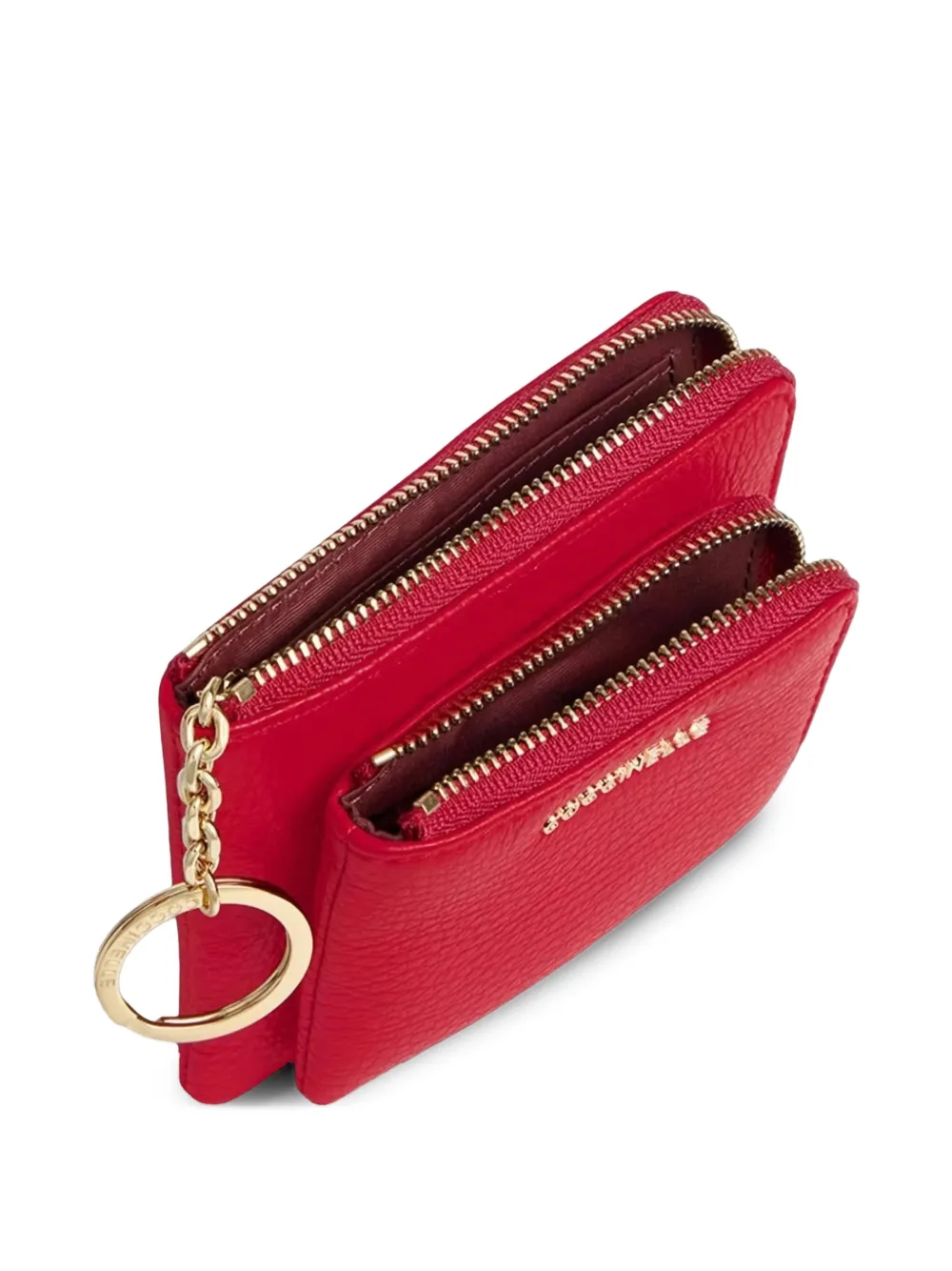  Coccinelle Zip-up Leather Purse - Red 