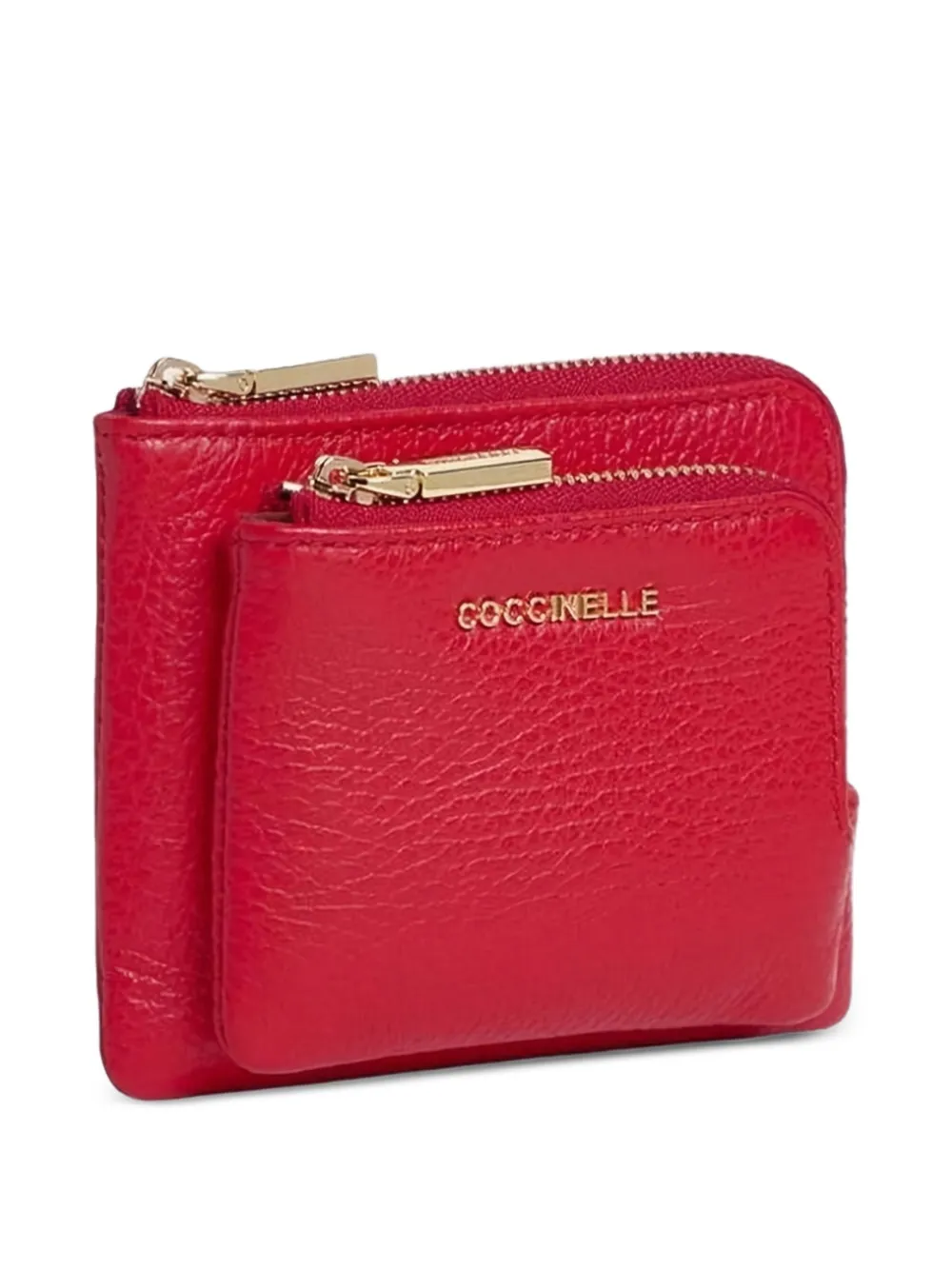  Coccinelle Zip-up Leather Purse - Red 