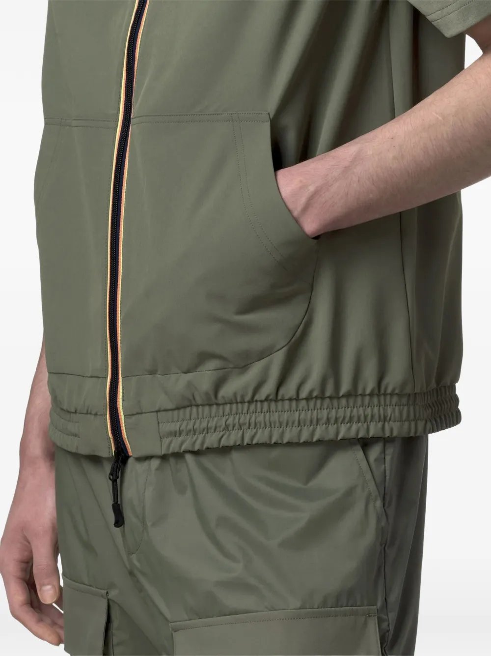  K-way Zip Sleeveless Coat - Green 