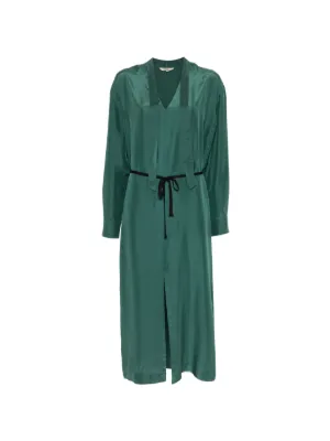 Paula Scarf Detail Scoop Neck Dress - Green