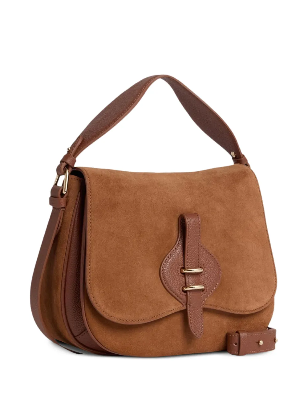 Coccinelle Mavery Saddle leren mini-tas Bruin