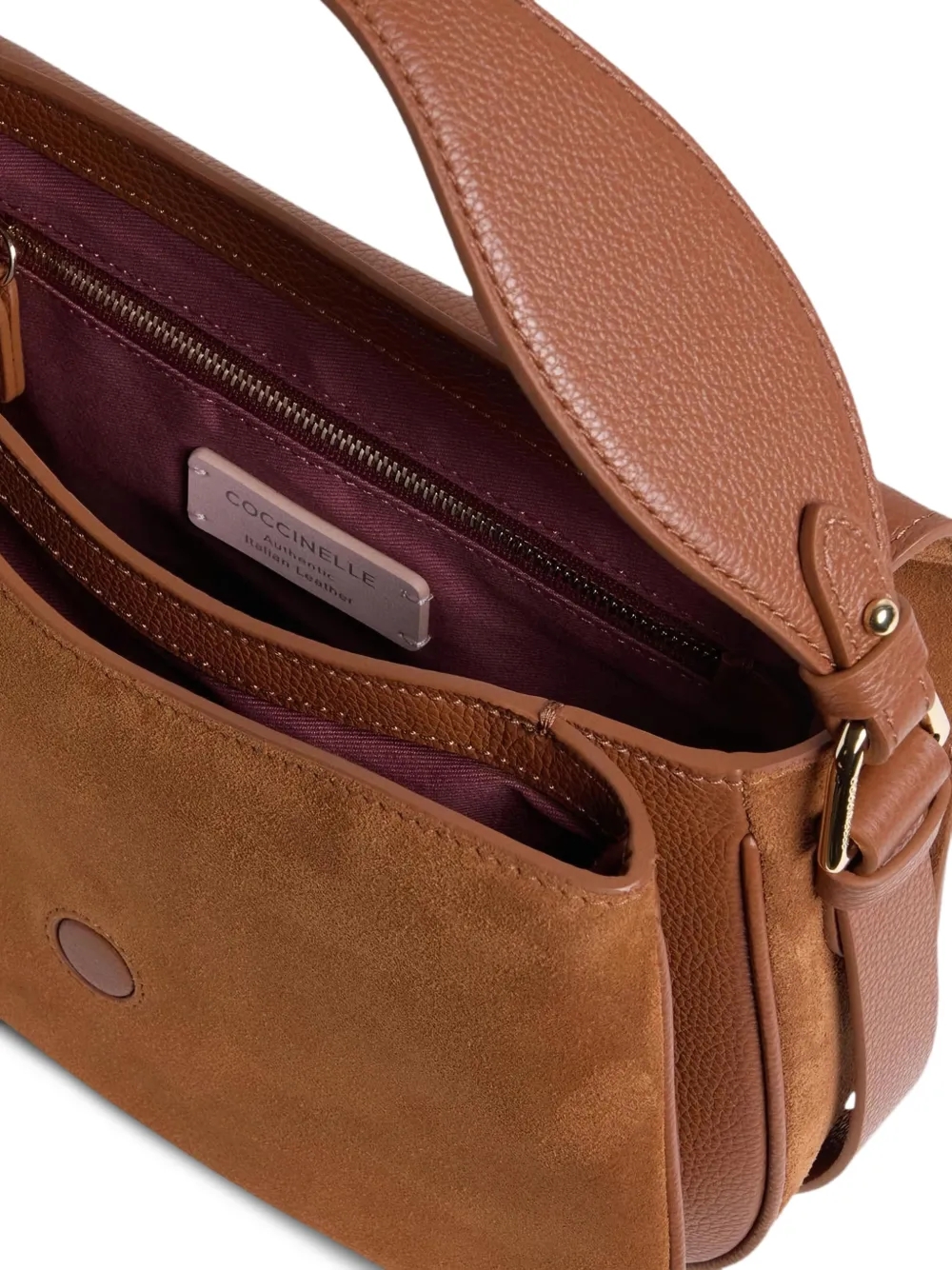 Coccinelle Mavery Saddle leren mini-tas Bruin