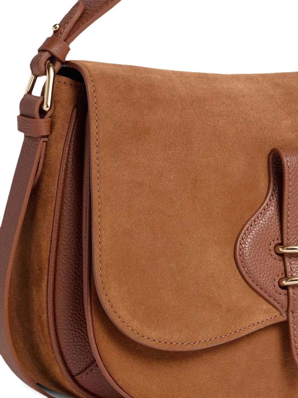 Coccinelle Mavery Saddle leren mini-tas Bruin