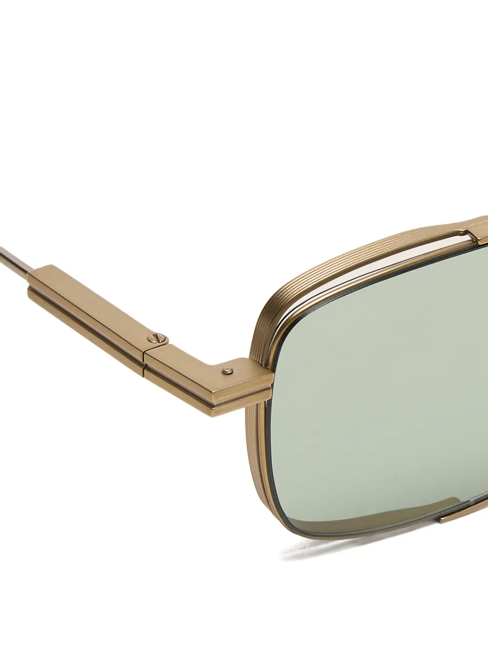  Zegna Rectangle-frame Sunglasses - Gold 