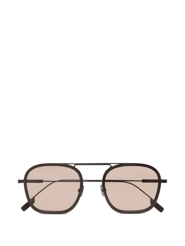 ZEGNA サングラス Zegna ブローライン サングラス | ブラウン | FARFETCH JP