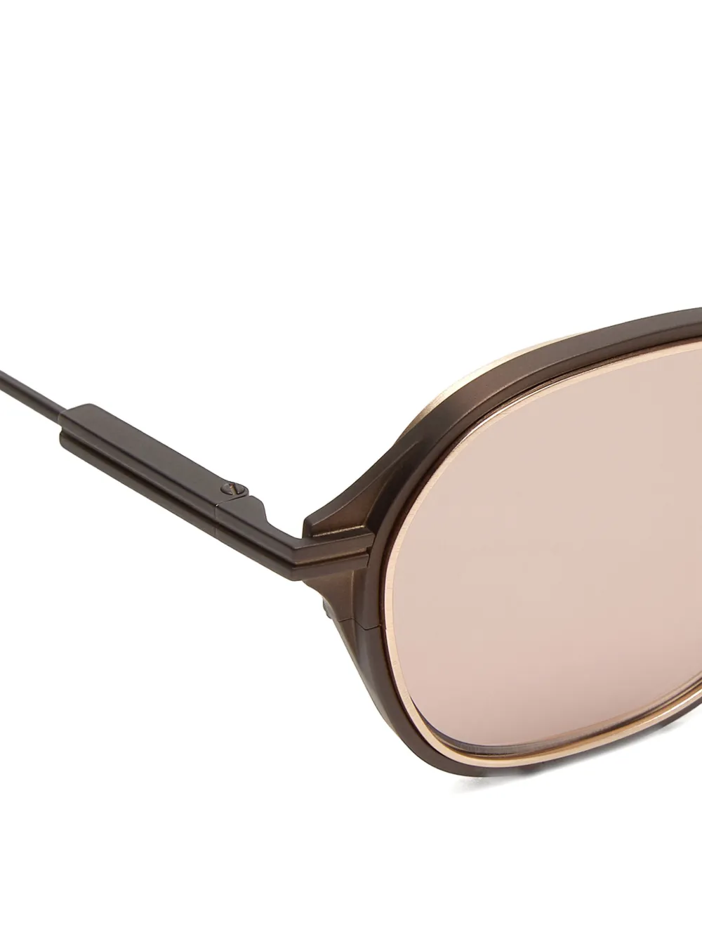 Zegna Zonnebril met rond montuur Bruin