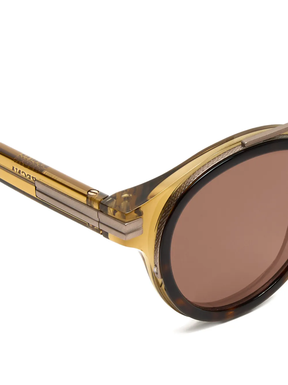 Zegna Zonnebril met rond montuur Bruin