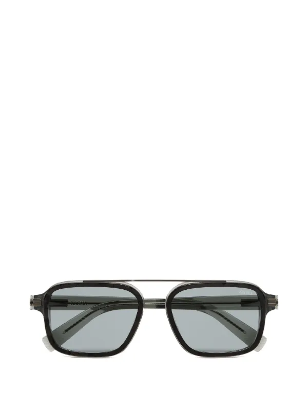 定価5.5万 ZEGNA サングラス スクエア イタリア製 Zegna スクエアフレーム サングラス | グレー | FARFETCH JP
