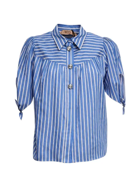 Nº21 striped jewelled-button shirt