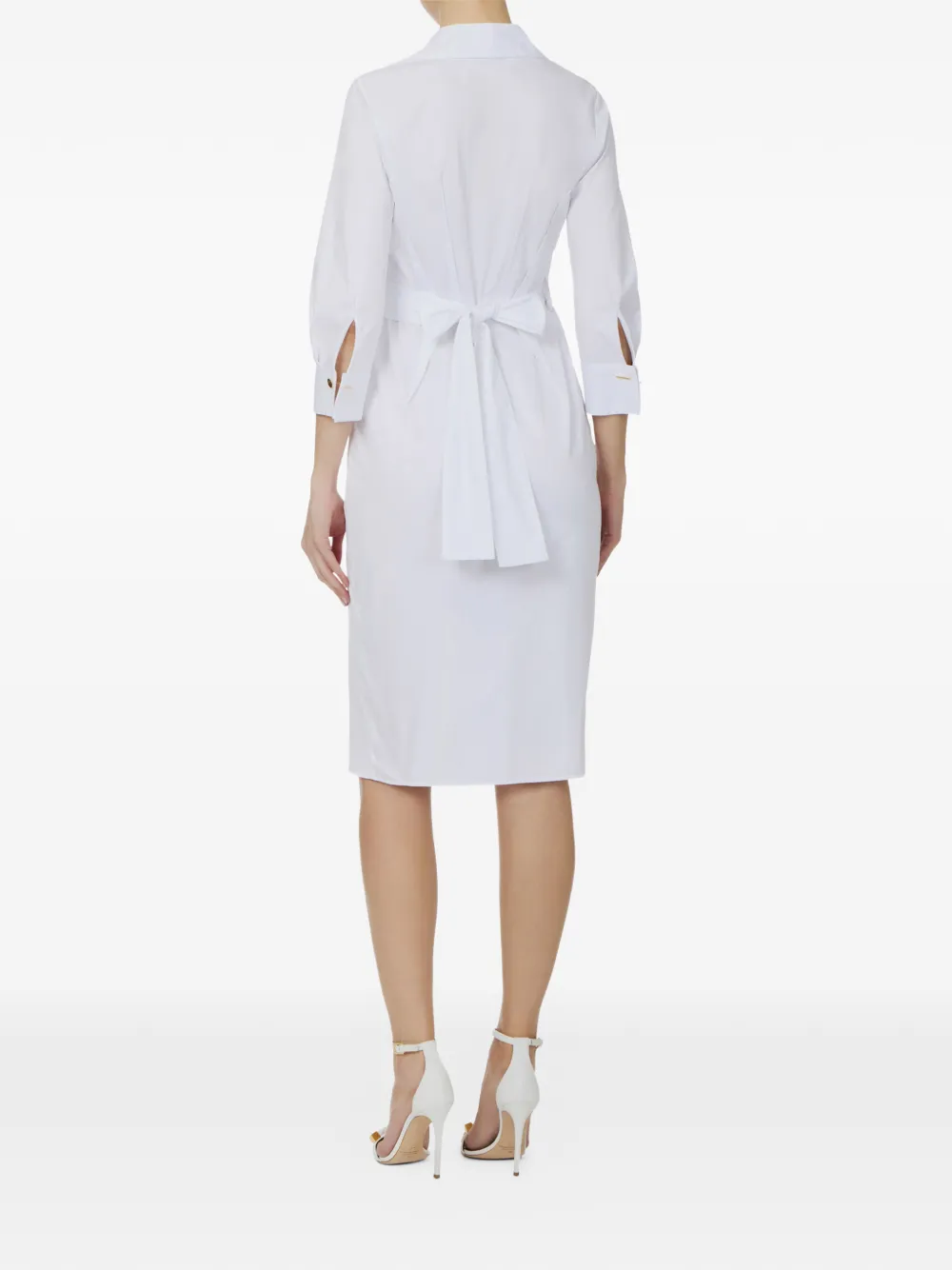 Elisabetta Franchi Midi-wikkeljurk Wit