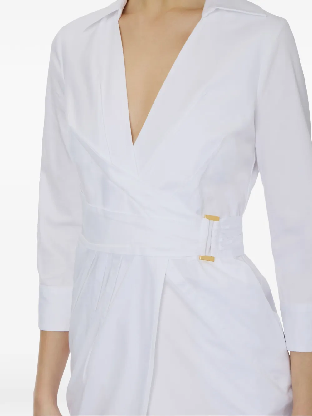 Elisabetta Franchi Midi-wikkeljurk Wit