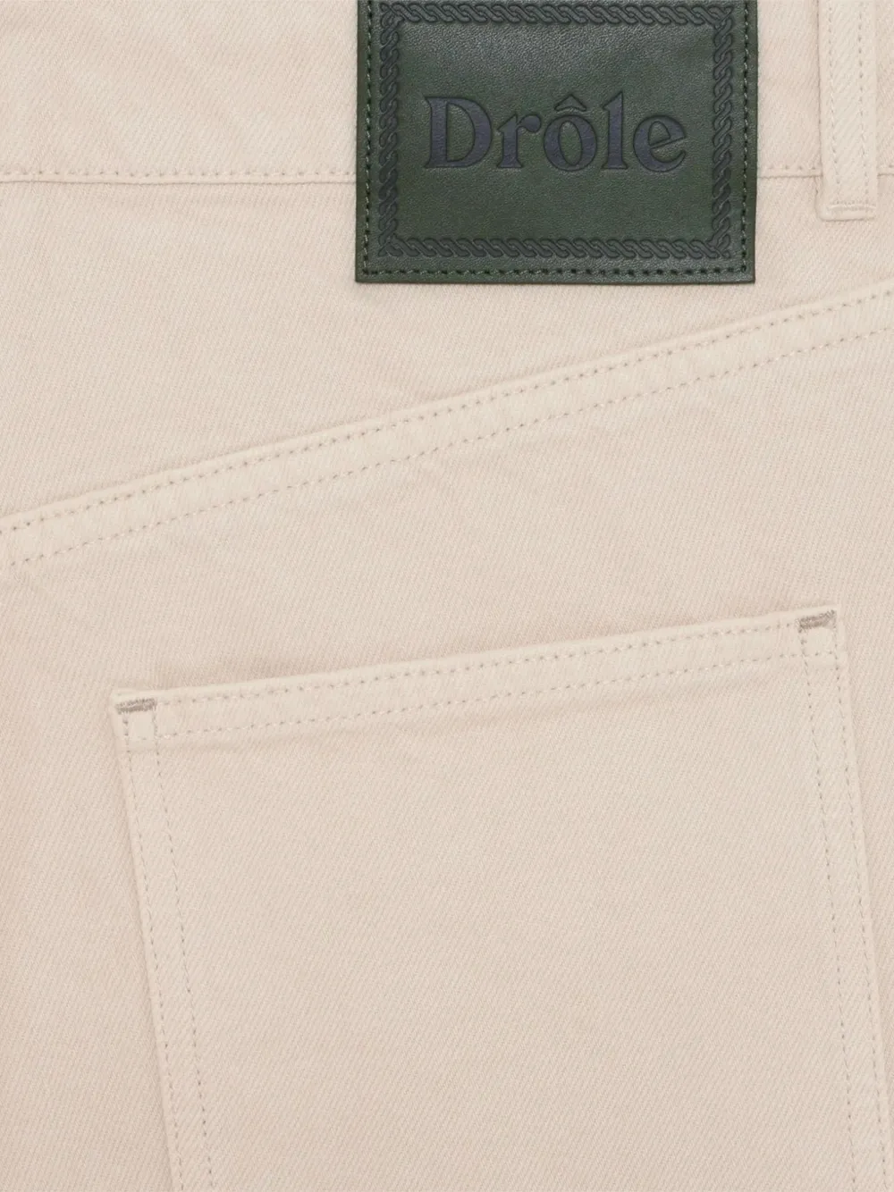 Drôle De Monsieur Jean broek met logopatch Beige