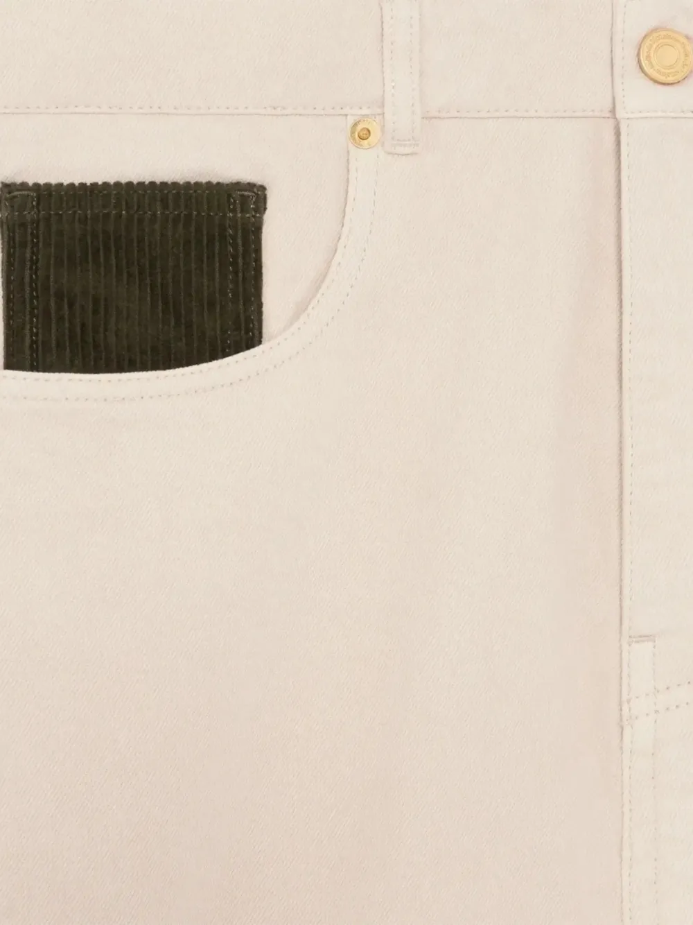 Drôle De Monsieur Jean broek met logopatch Beige