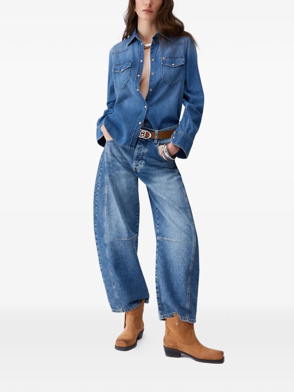 LIU JO Jeans met studs op de achterzak Blauw