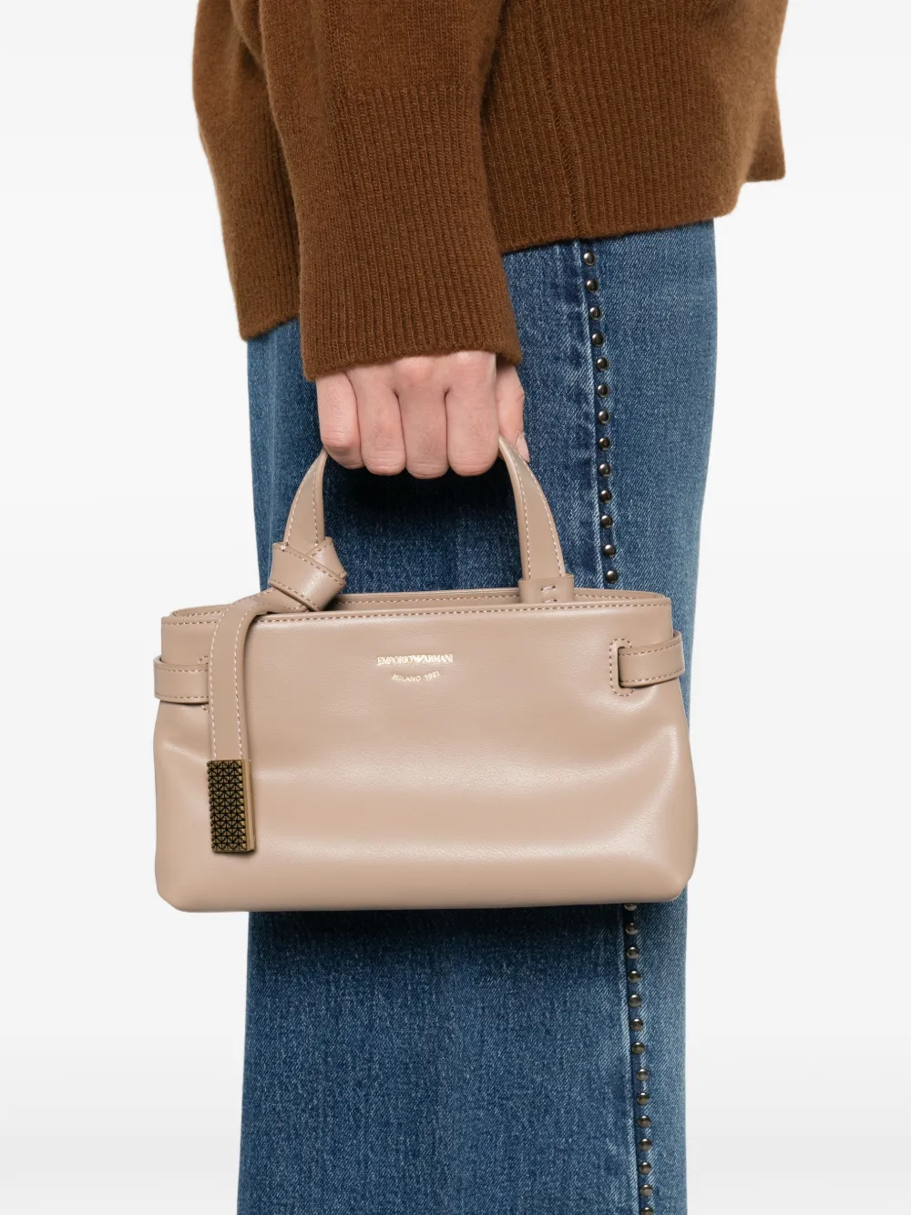 Emporio Armani Shopper met handvat Beige