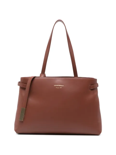 Emporio Armani strap-detail leather shoulder bag