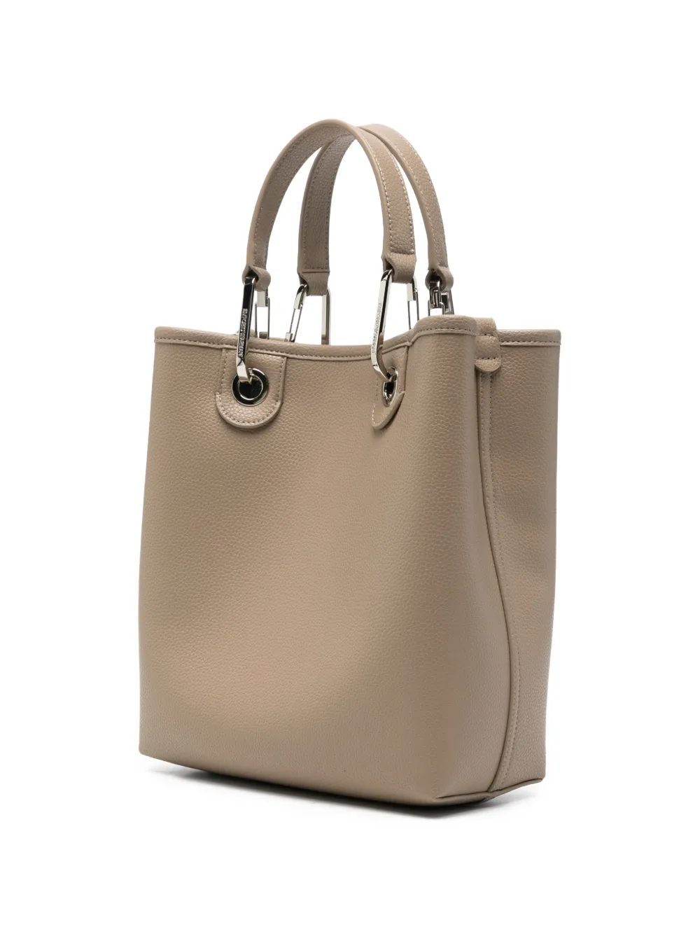 Emporio Armani Shopper van bewerkt leer Beige
