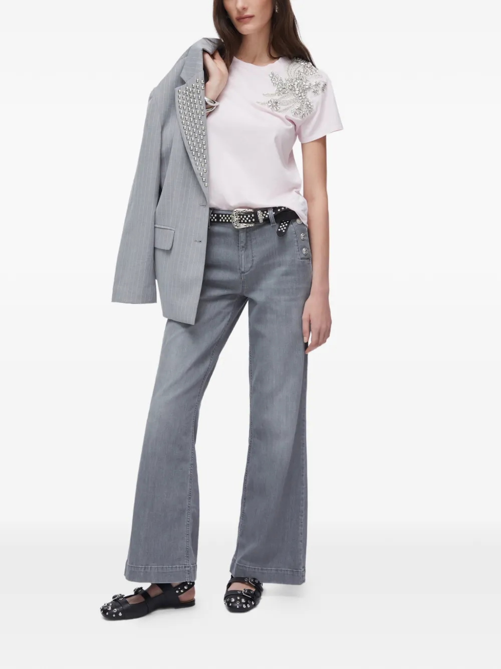  Liu Jo High-rise Button Flared Jeans - Grey 