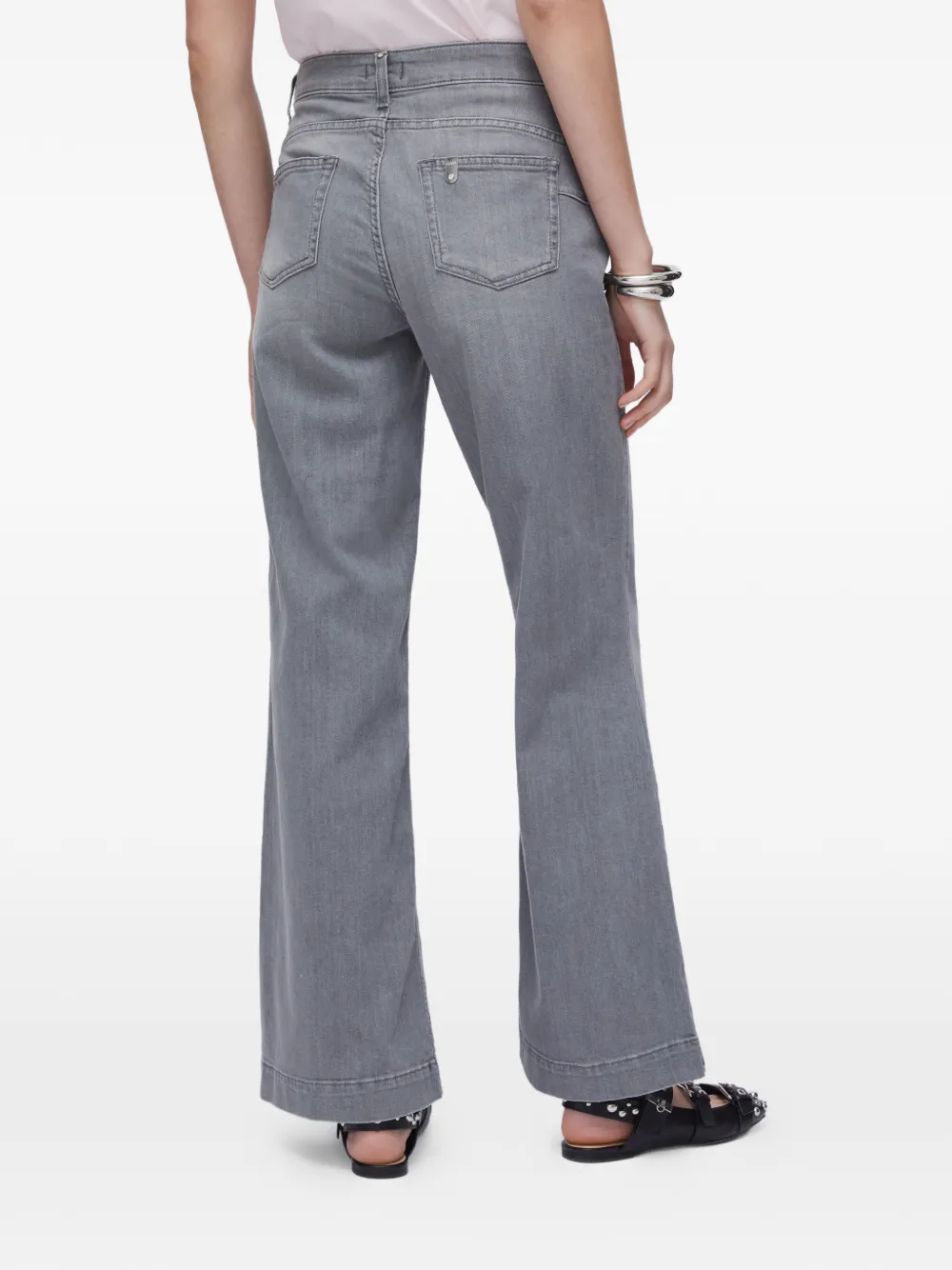 LIU JO High waist flared jeans met knopen Grijs
