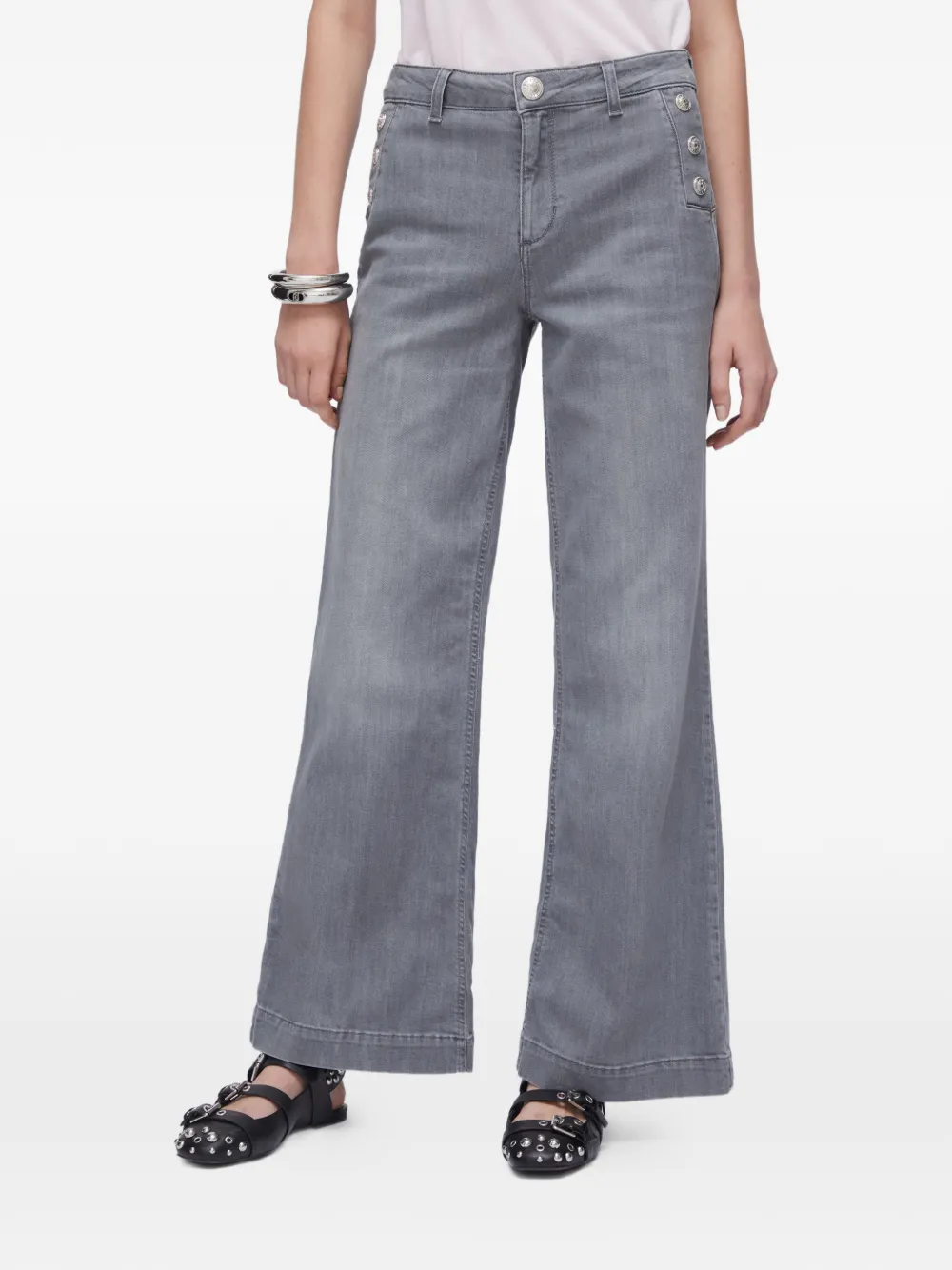  Liu Jo High-rise Button Flared Jeans - Grey 