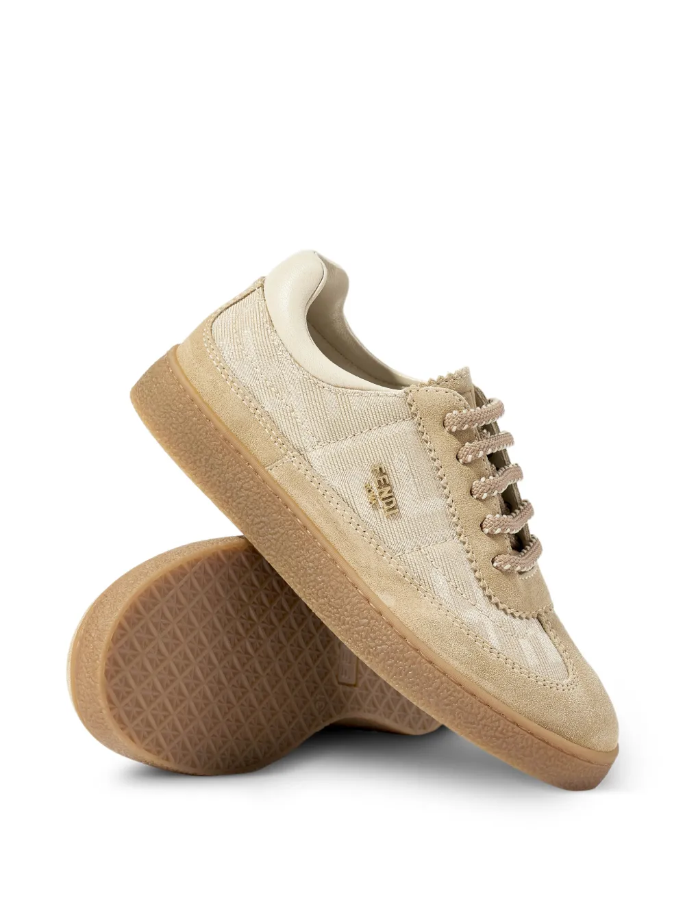 Fendi Kids Suède sneakers Beige