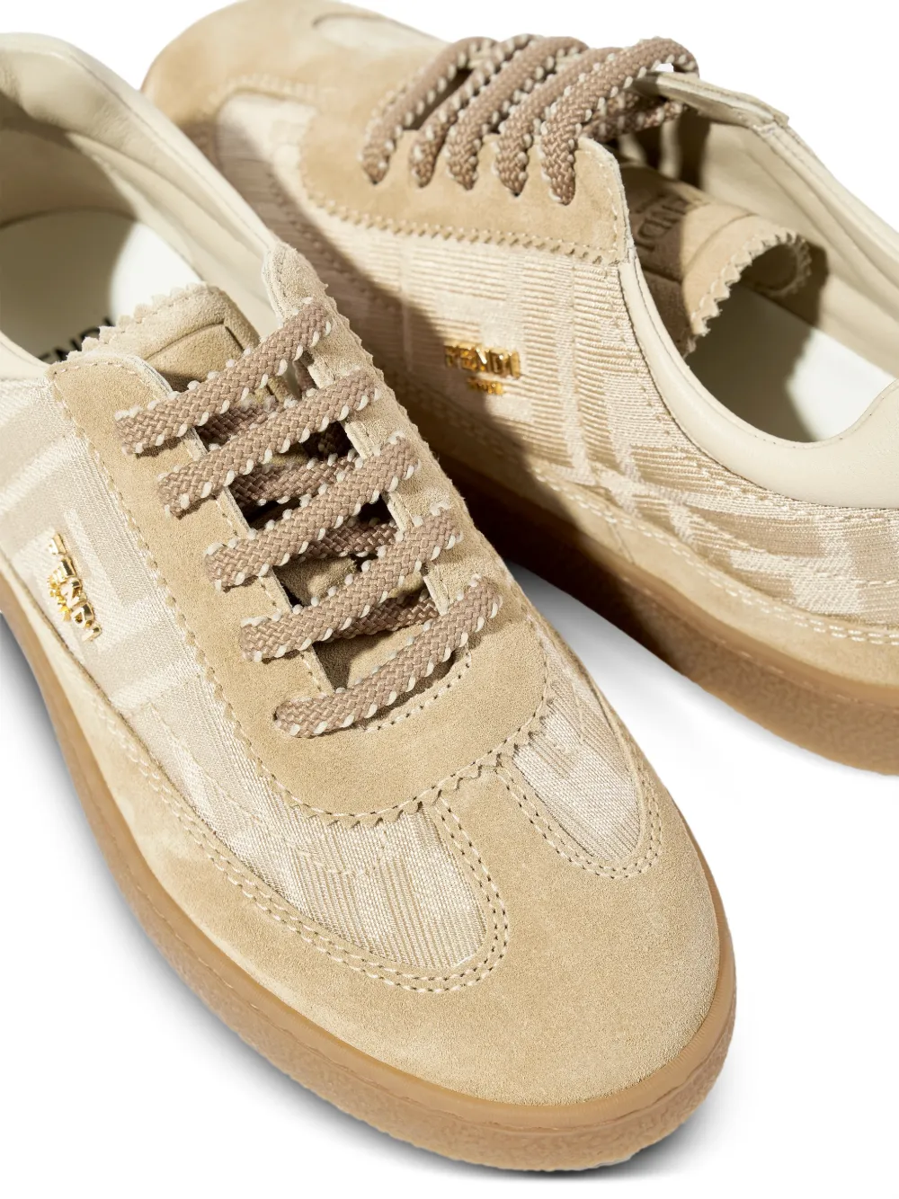 Fendi Kids Suède sneakers Beige